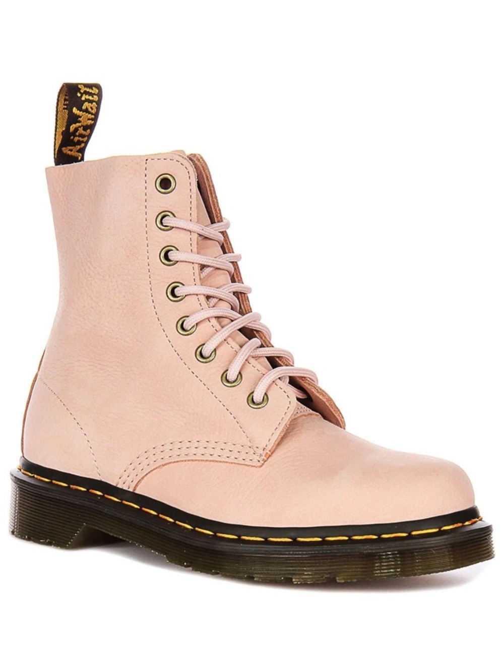 Dr. Martens Pascal Nubuck Leather Lace Up Boots Pale Pink Combat Boots Size 11‎